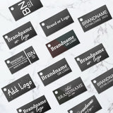 Shimmer Black Custom Hang Tag Rectangle - 1" x 2" (100 pcs)