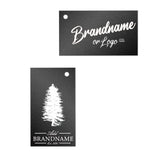 Shimmer Black Custom Hang Tag Rectangle - 1" x 2" (100 pcs)