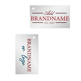 Shimmer Silver Custom Hang Tag Rectangle - 1" x 2" (100 pcs)