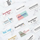 Shimmer White Custom Hang Tag Rectangle - 1" x 2" (100 pcs)