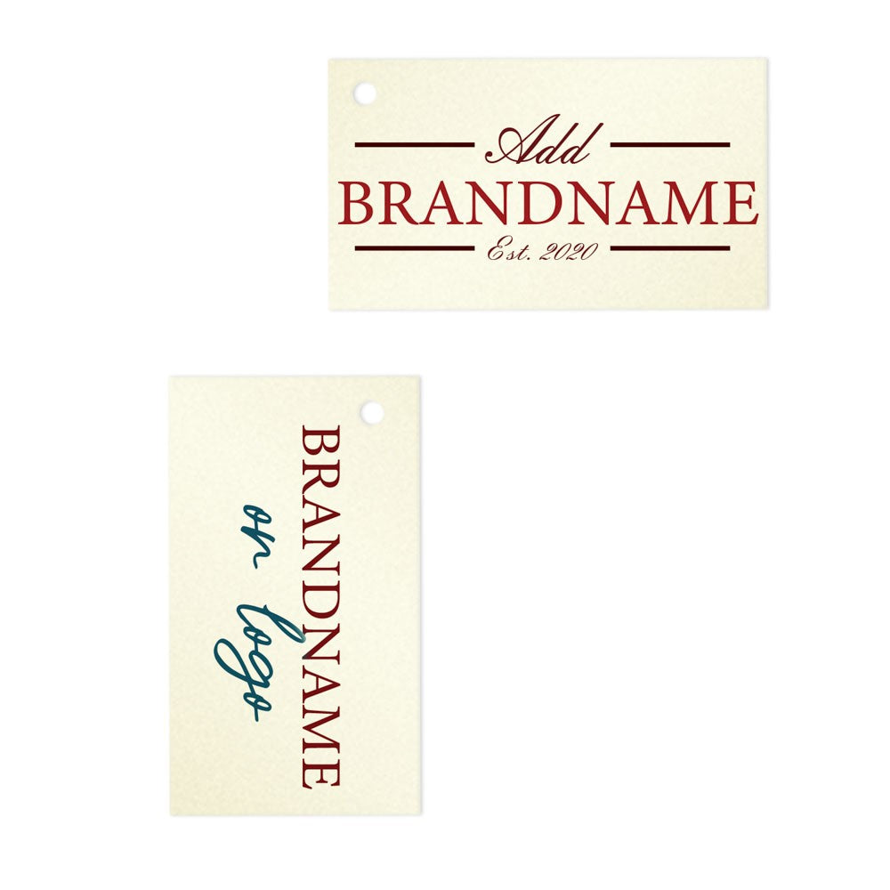 Shimmer White Gold Custom Hang Tag Rectangle - 1" x 2" (90 pcs)