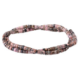 Rhodonite with Matrix 2x4mm Heishi Beads - Natural Pink Gemstone Strand