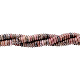 Rhodonite 2x6mm Thin Rondelle Beads - Natural Pink Gemstone Strand