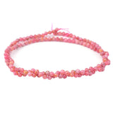 Rhodonite 3mm Faceted Round Beads AA Grade - Natural Pink Gemstone Strand