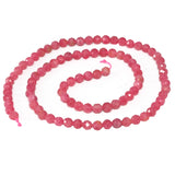 4mm Faceted Rhodonite Beads - Natural Pink Gemstone Round