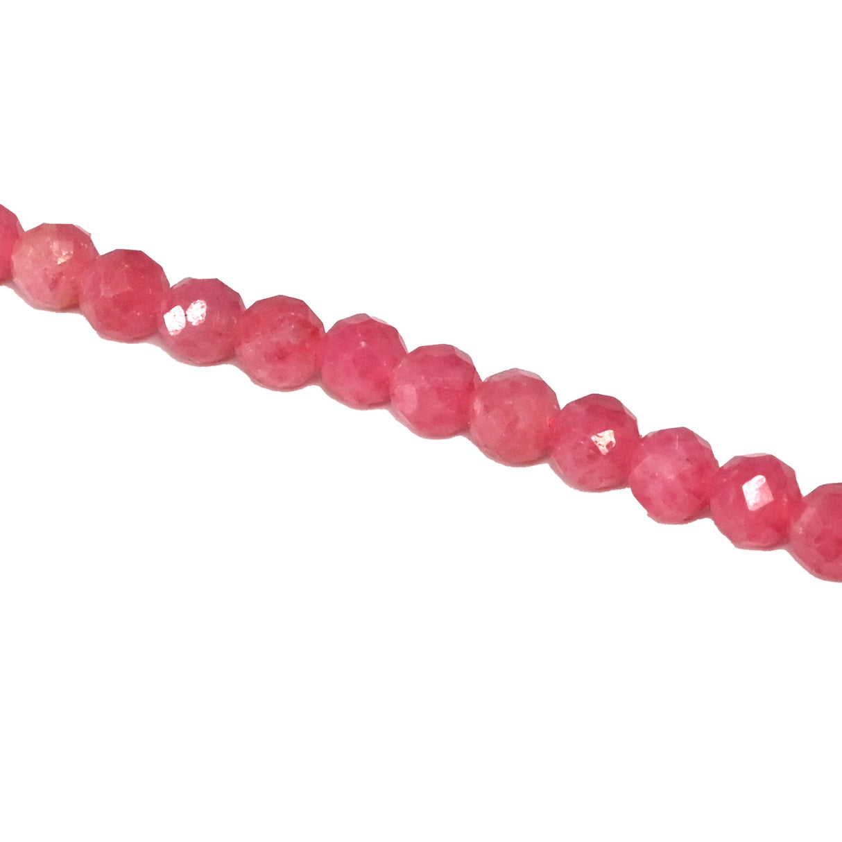 4mm Faceted Rhodonite Beads - Natural Pink Gemstone Round