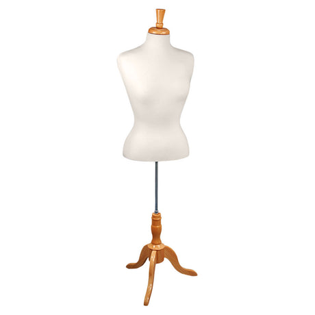 White & Natural Wood Women's Blouse Mannequin Form