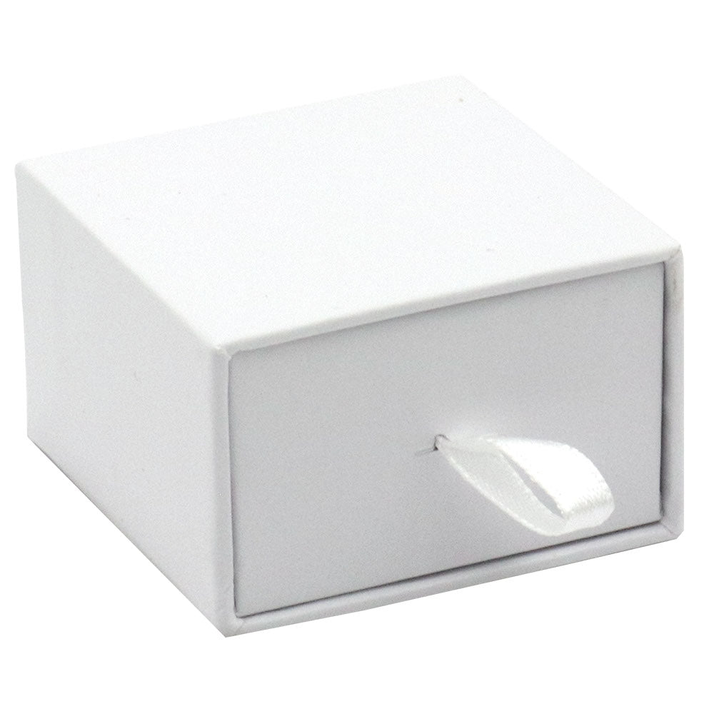 Matte White Paper Slider Ring Box 