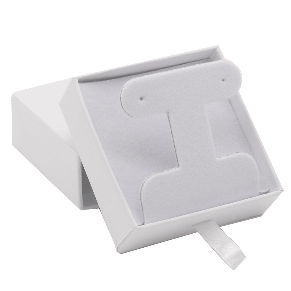 Matte White Paper Slider Earring Box 