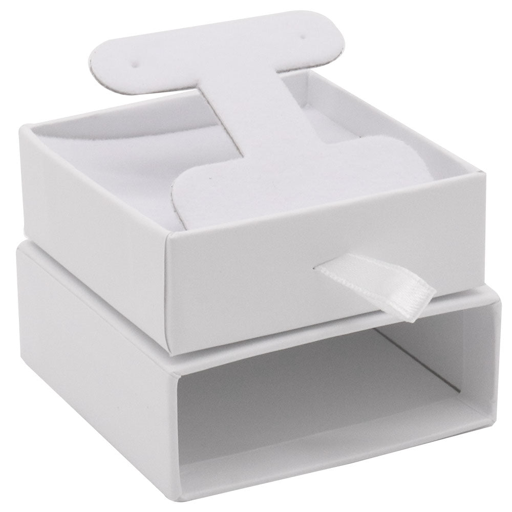 Matte White Paper Slider Earring Box 