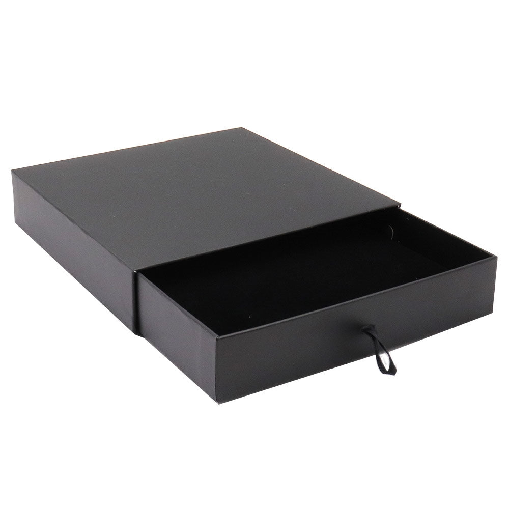 Matte Black Paper Slider Necklace Box 