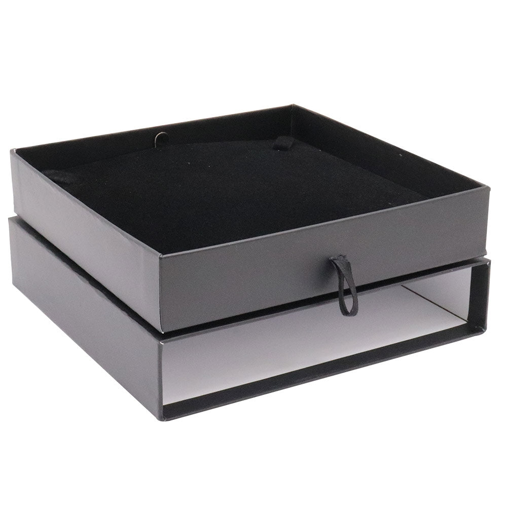 Matte Black Paper Slider Necklace Box 