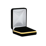 Black Velvet Jewelry Earring and Pendant Boxes with Gold Trim