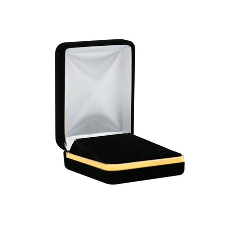 Black Velvet Jewelry Earring and Pendant Boxes with Gold Trim