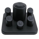 Black Leatherette Jewelry Ring Display, Holds 6 Rings