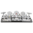 35 Piece Grey Suede and Black Wood Trim Jewelry Display Set