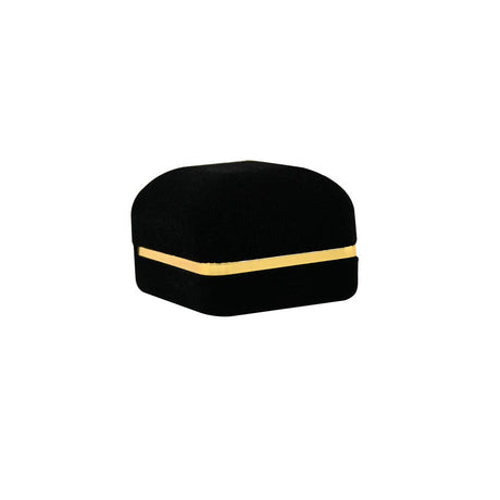 Black Velvet Jewelry Ring Gift Packaging Boxes with Gold Trim