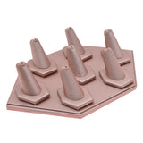Champagne Pink Leatherette 7 Ring Finger Mini Display Set