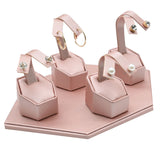 Champagne Pink Leatherette 4 Earring Tree Mini Display Set