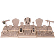 35-Piece Burlap W/ Natural Wood Trim Jewelry Display Set