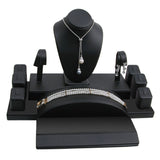 10-Piece Black Leatherette Jewelry Display Set 