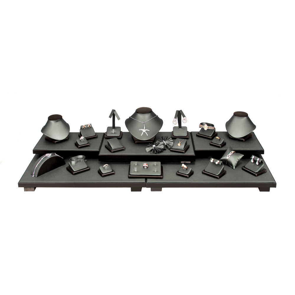 Steel Grey Faux Leatherette 26-Piece Display Set
