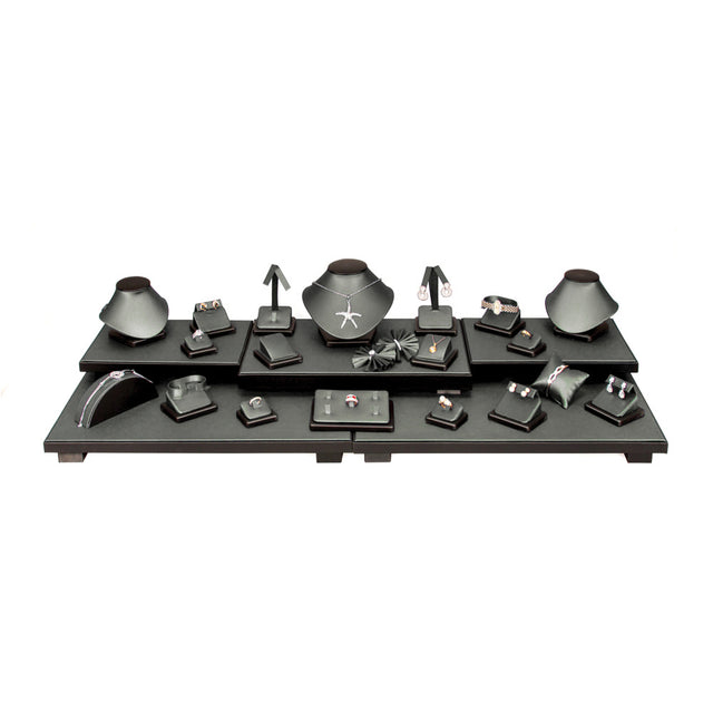 Steel Grey Faux Leatherette 26-Piece Display Set