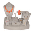12-Piece Grey Linen Jewelry Showcase Display Set