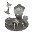 9 Piece Steel Grey Leatherette Jewelry Display Set