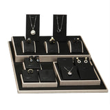 28-Piece Black Luna Leatherette Jewelry Display Set 
