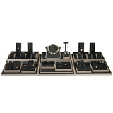 28-Piece Black Luna Leatherette Jewelry Display Set 