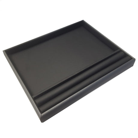 Presentation Tray Black Leatherette with Steel Grey Trim
