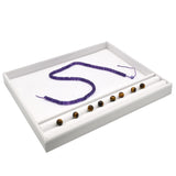 White Leatherette Stone Sorting Display Tray – 10-1/2" x 8-1/2" x 1"