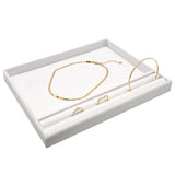 White Leatherette Stone Sorting Display Tray – 10-1/2" x 8-1/2" x 1"