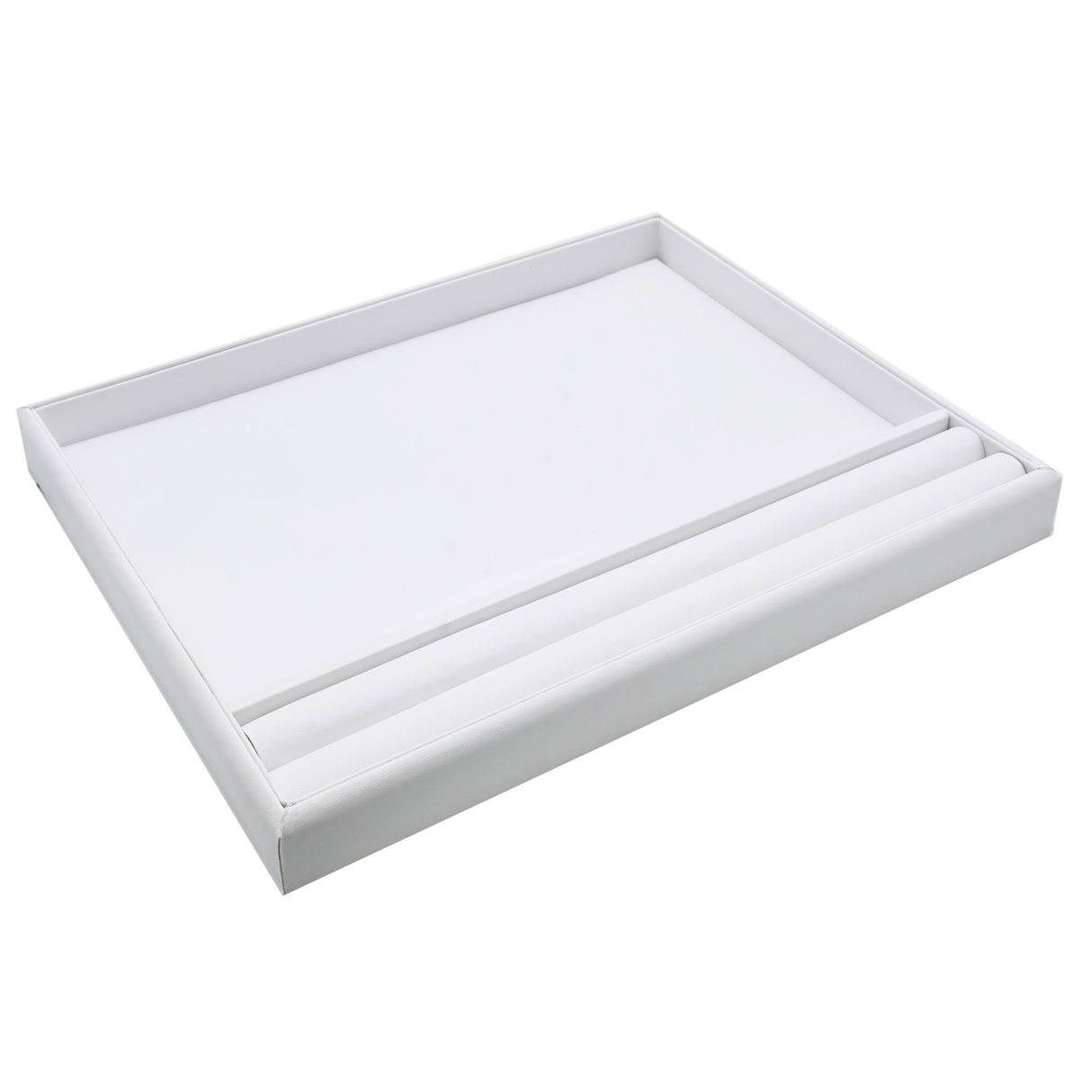 White Leatherette Stone Sorting Display Tray – 10-1/2" x 8-1/2" x 1"