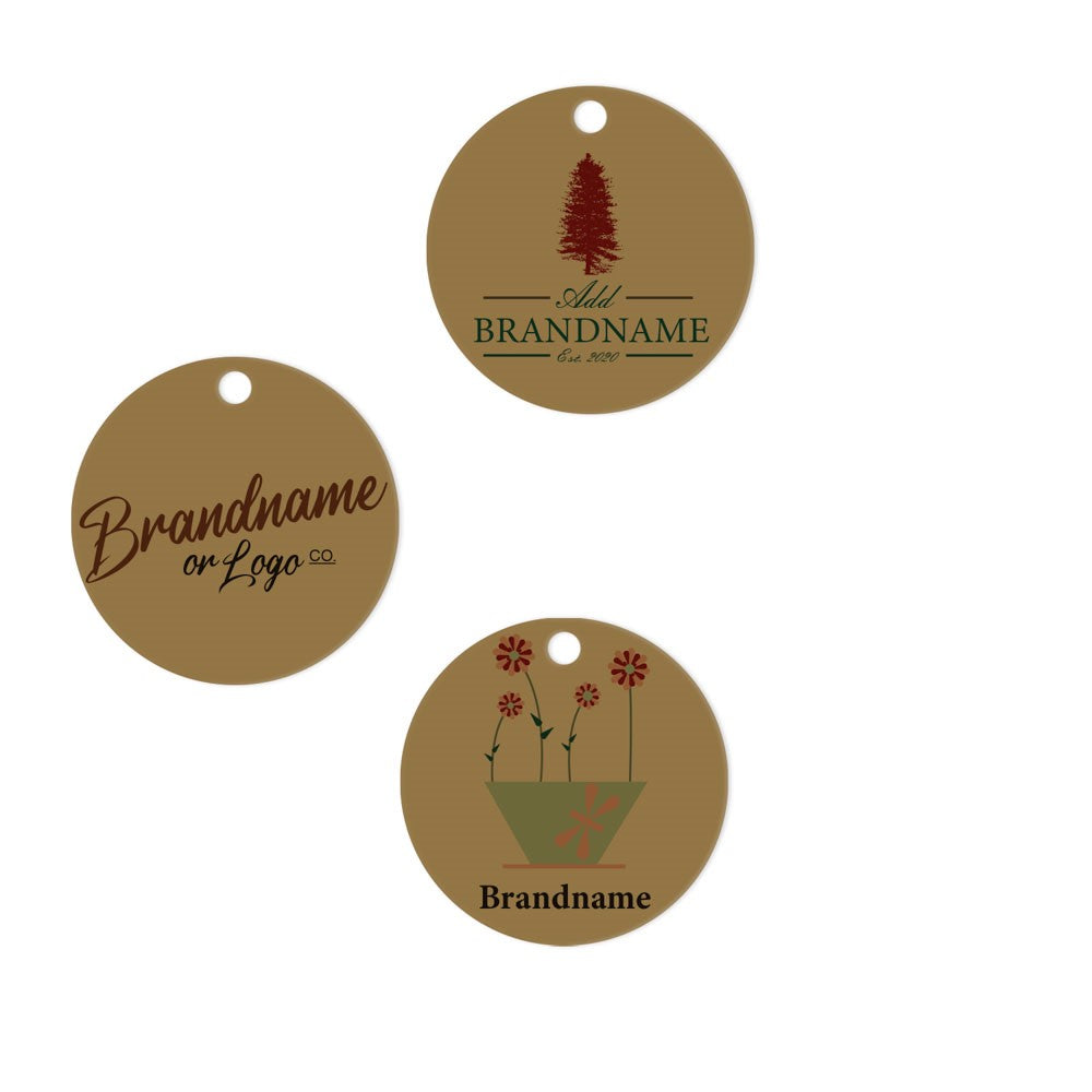 Kraft Custom Hang Tag - Circle - 1-1/2" dia. (100 per pack)