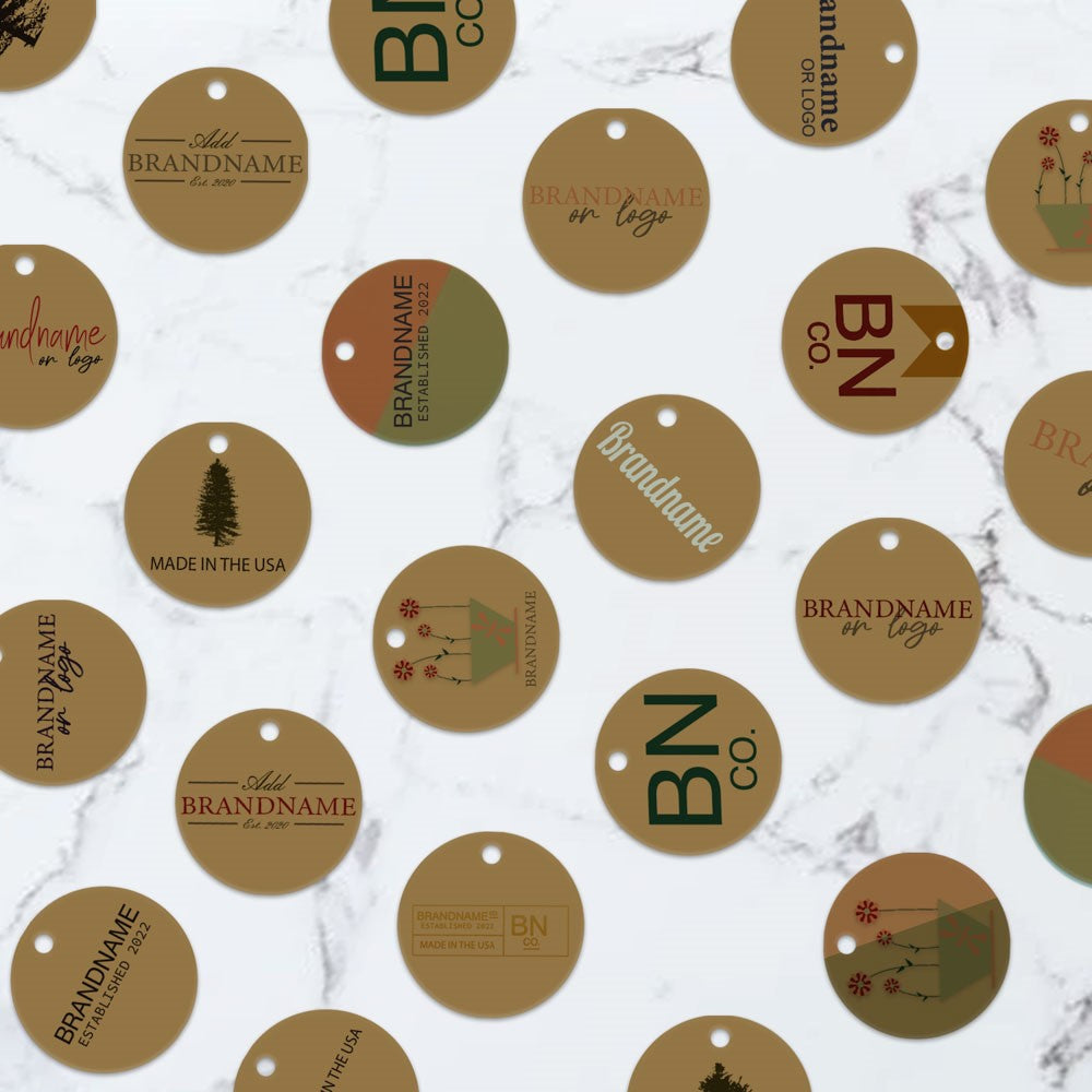 Kraft Custom Hang Tag - Circle - 1-1/2" dia. (100 per pack)