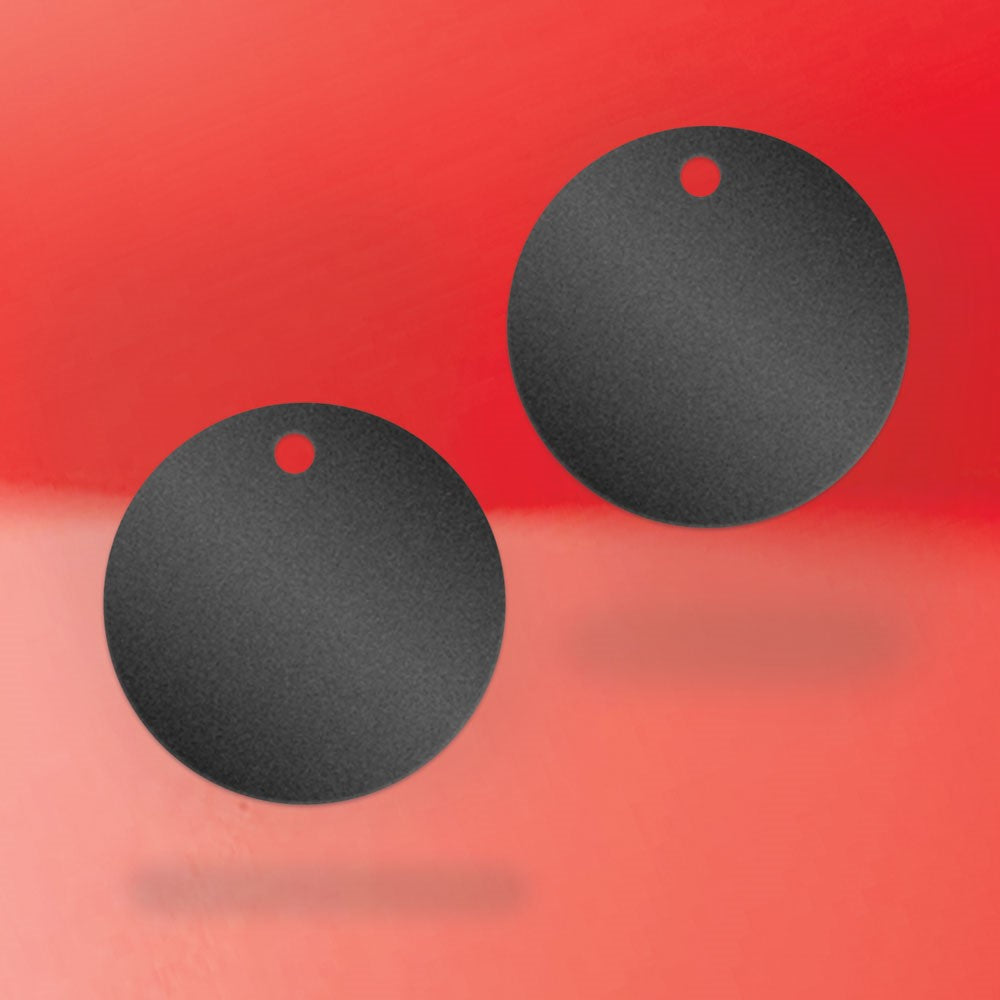 Shimmer Black Custom Hang Tag - Circle - 1-1/2" dia. (100 per pack)