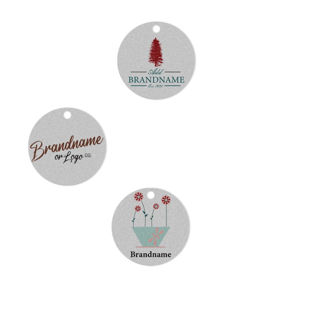 Smoke Grey Custom Hang Tag - Circle - 1" dia.