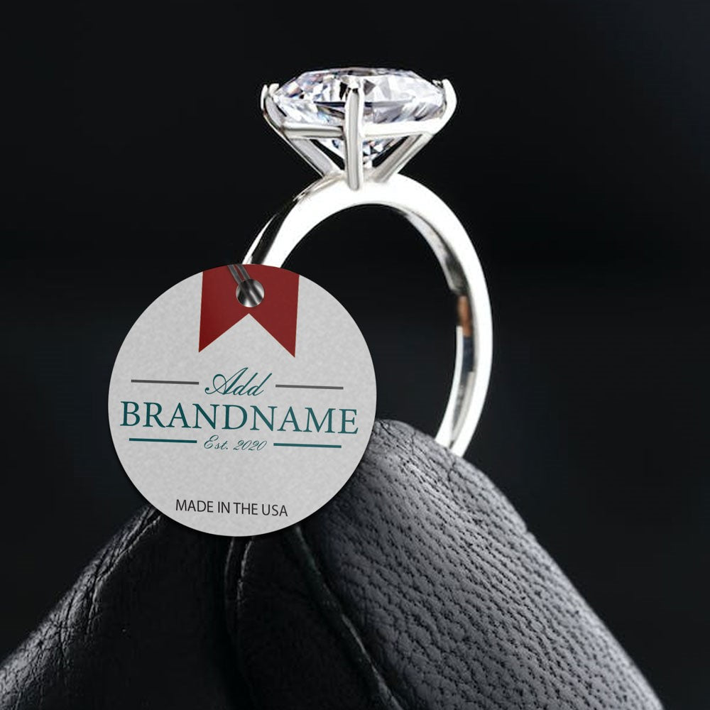 Smoke Grey Custom Hang Tag - Circle - 1" dia.