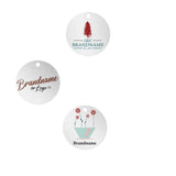 Shimmer Silver Custom Hang Tag - Circle - 1" dia.