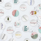 Shimmer Silver Custom Hang Tag - Circle - 1" dia.