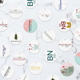 Shimmer White Custom Hang Tag - Circle - 1" dia.
