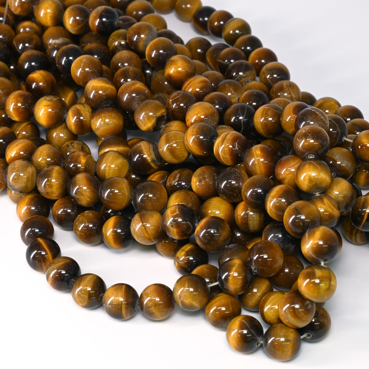 Tiger's Eye Round Beads – 10 mm Natural Gemstone Strand