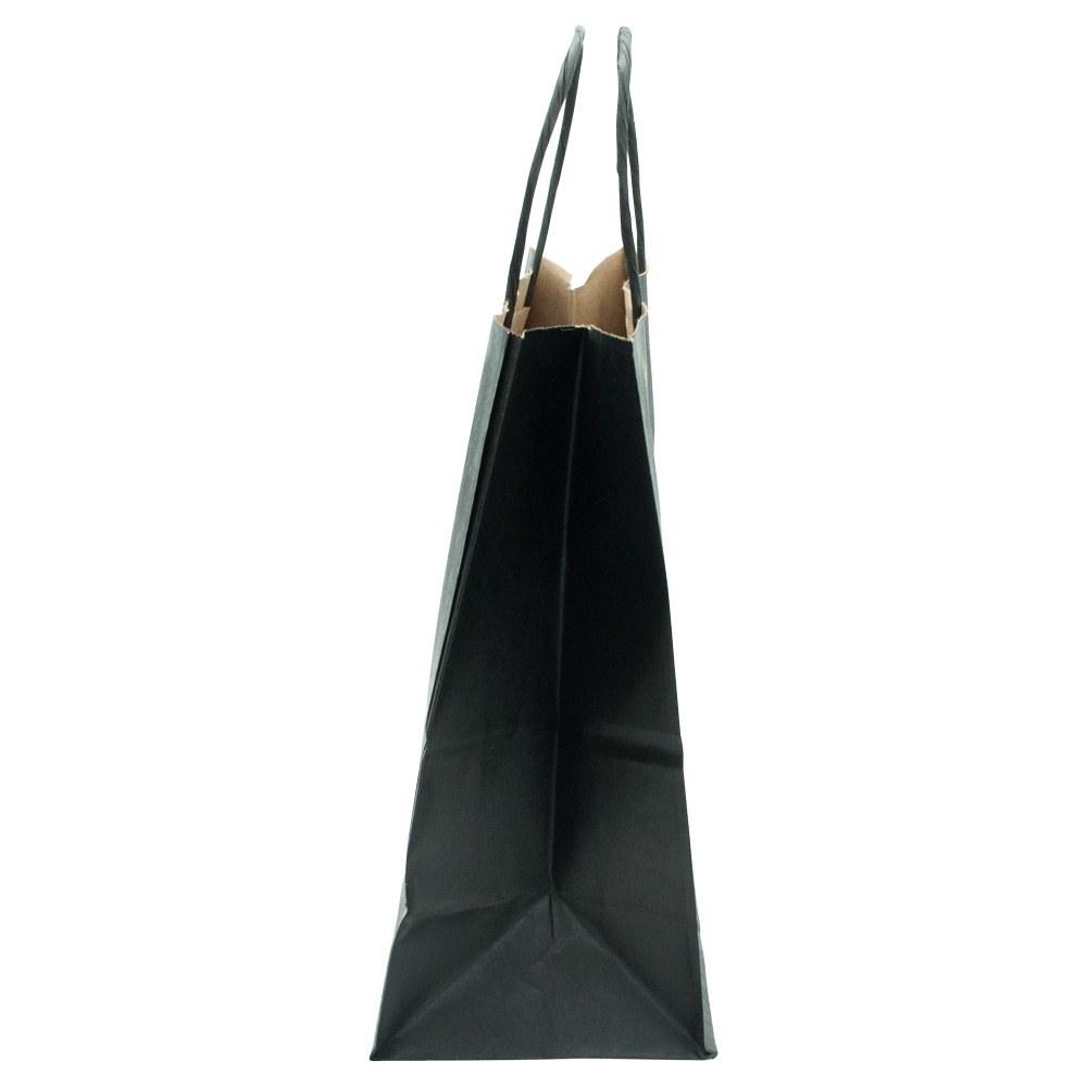 Black Kraft Paper Gift Shopping Bag with Handle, 12-1/4 x 4-3/4 x 15-3/4
