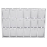 18 Compartment White Leatherette Jewelry Pendant Display Tray