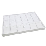 18 Compartment White Leatherette Jewelry Pendant Display Tray