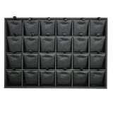 24 Compartment Black Leatherette Jewelry Pendant Display Tray
