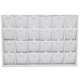 24 Compartment White Leatherette Jewelry Pendant Display Tray