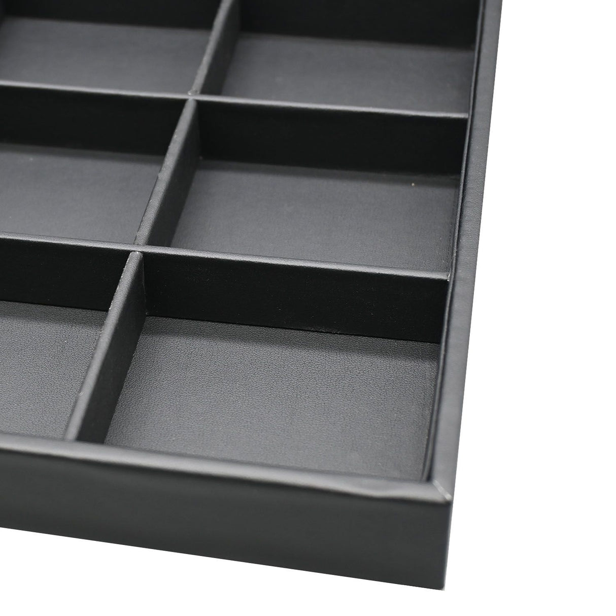 12 Compartment Black Leatherette Jewelry Showcase Display Tray